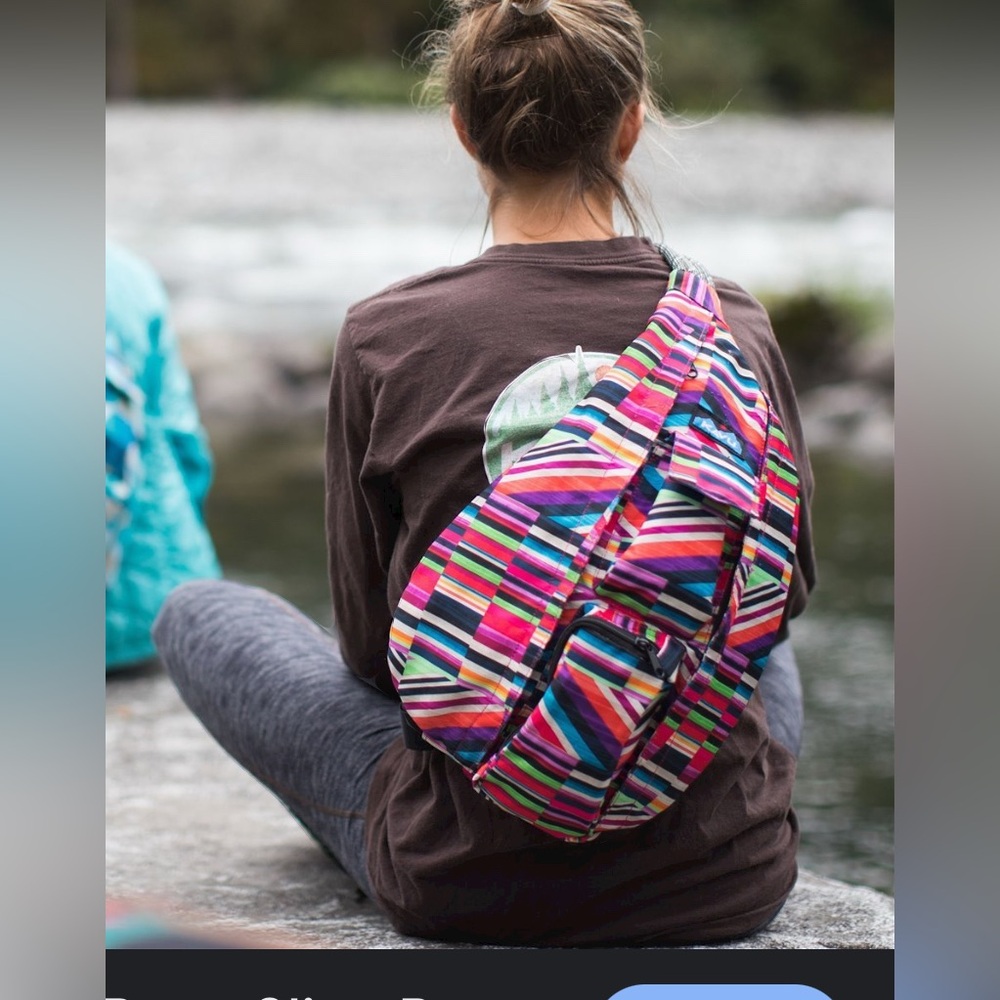 Kavu Red and Pink Backpack Vibrant Geometric Design used ones - Picture 2 of 9